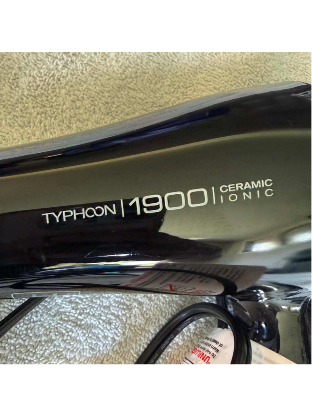 Tyche Typhoon 1900 Ceramic Ionic Hair Dryer, Black - Picture 3 of 13